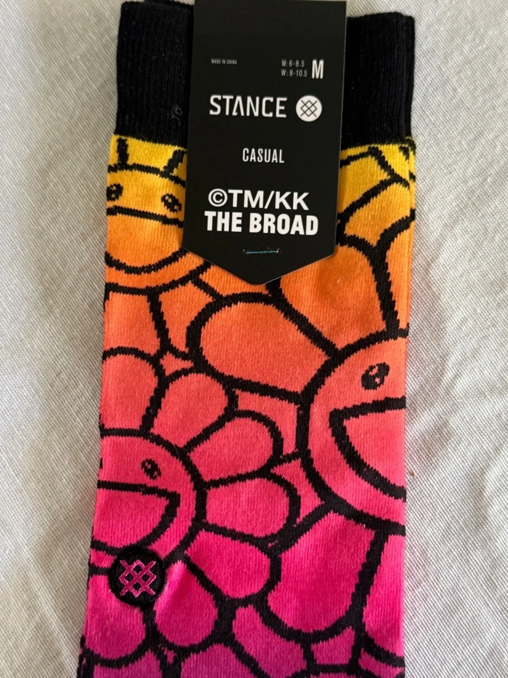 Stance x Takashi Murakami Collab for The Broad Crew Socks - Medium - NWT